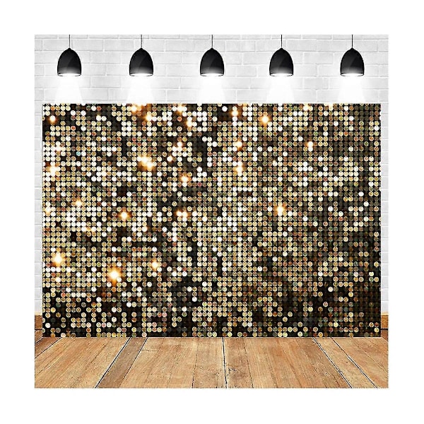 210X150cm Glittrande Guld Dekorativ Fotobakgrund Barn Dusch Födelsedagsfest Banner Foto Tyger