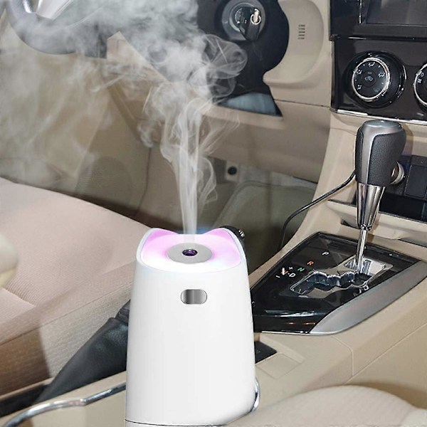 USB Mini Luftfuktare, 280ml Portabel Luftfuktare, 7-Färgs LED Nattlampa, Ultra-tyst, Automatisk Avstängning-