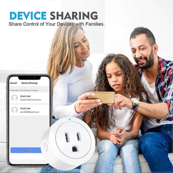 Smart stik - kompatibel med Alexa, Echo & Google Home (WiFi 2.4G) - 4-pak
