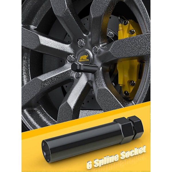 2 stk. Spline Lug Nuts Tuner Socket Nøgle Værktøj - 6 Punkt