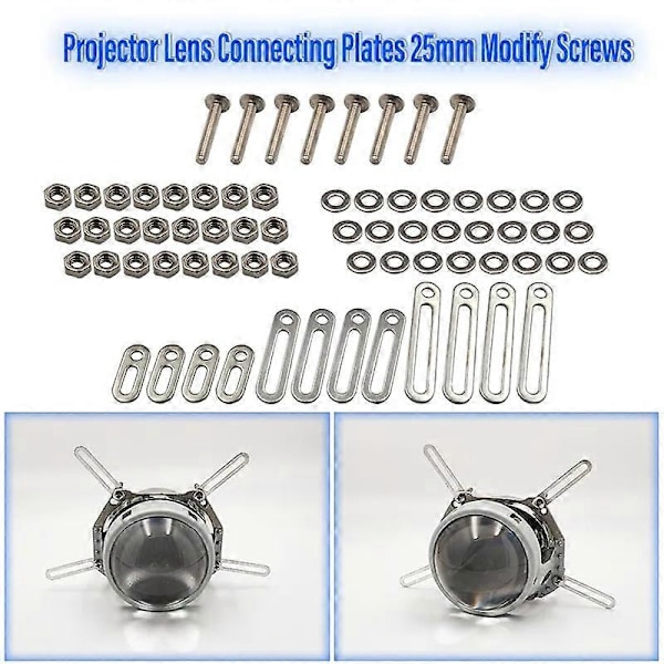 Frontlykt Retrofit Verktøy Adapter Ramme For 3.0 Koito Q5 Hella 3R Projektor Linse Koblingsplater 25mm Modifiser Skruer