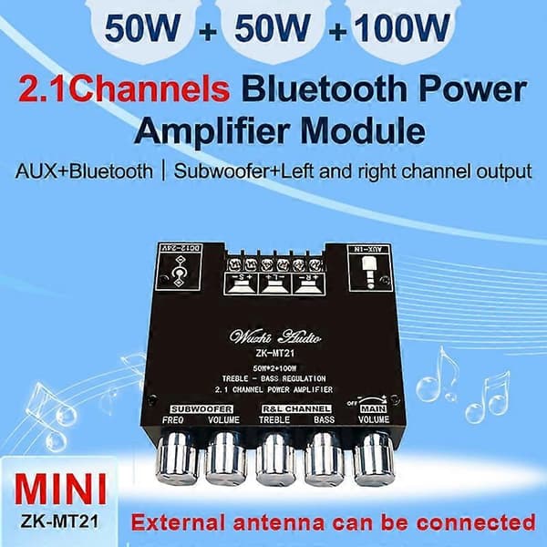 -MT21 2.1 Bluetooth 5.0 Subwoofer Forsterkerkort Audio Stereo Forsterkermodul