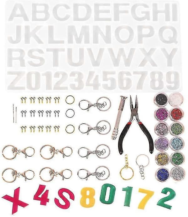 Introduksjon til smykkelaging Resin Mold Kit DIY Alfabet Resin Silikon