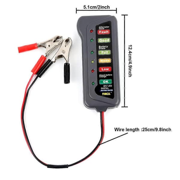 Digitalt batteri og 12 V dynamo tester - Multifunksjonstester for biler og motorsykler