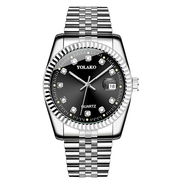 Yolako Herr Casual Quartz Armbandsur i Rostfritt Stål Analog Klocka