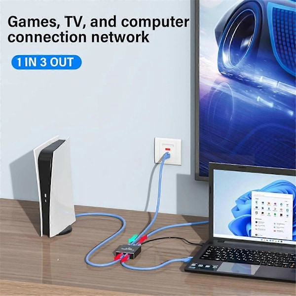 1000Mbps 1-3 Gigabit Ethernet -sovitin RJ45 Jakaja Lan-liitin Internet-jakaja LAN-jakaja