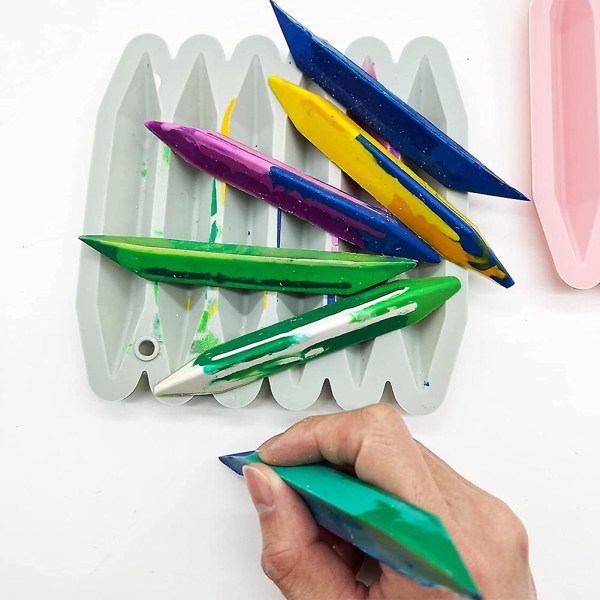 Crayon Genbrugsform 2 Pack, 3d Crayon Silikone Form, ovn, ren silikone, holdbar og genanvendelig Crayo