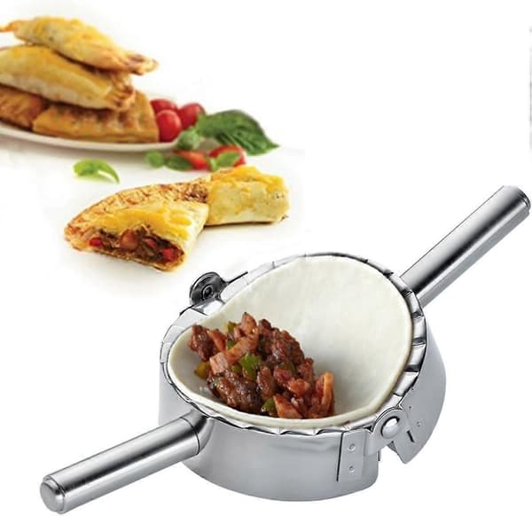 Form til ravioli, pierogi, dumplings osv., lavet af rustfrit stål, rustfrit stål, sølv, størrelse L