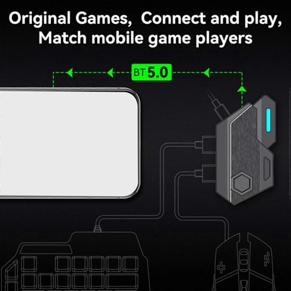 Gamepad Mobil PUBG Controller Gaming Tangentbord Mus Konverter Bluetooth för IOS Android Spel Adapt