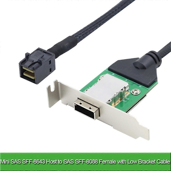 Extern Mini SAS HD SFF-8088 26P PCBA Hona Adapter med Lågprofilfäste till SAS SFF-8643 12Gbps Extern 100-Ohm B
