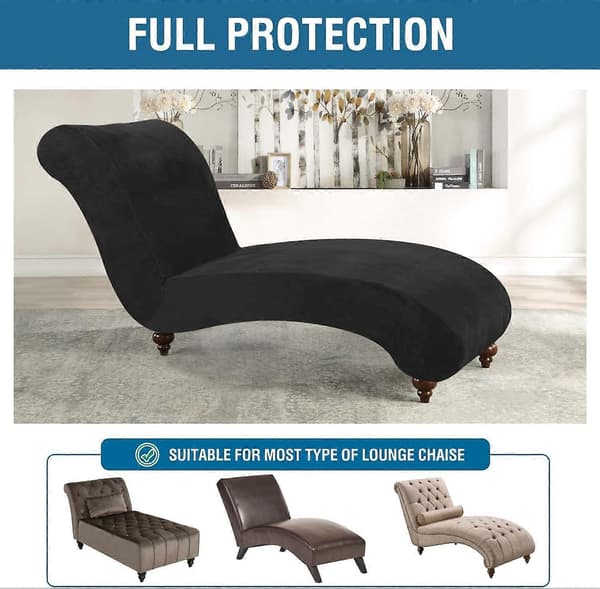 Fløyels Loungesofa Høy Stretch Svart