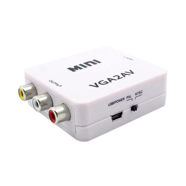 VGA to AV Mini Converter Scaler Adapter Support 1080P VGA2AV Converter PC to TV HD Computer to TV