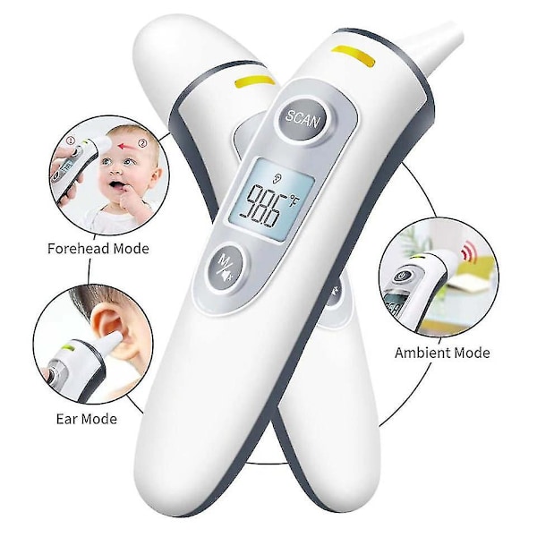 Pande Termometer, Baby- og Voksen Termometer med Feberalarm, LCD-Display og Hukommelsesfunktion, Ideel til Hele Familien