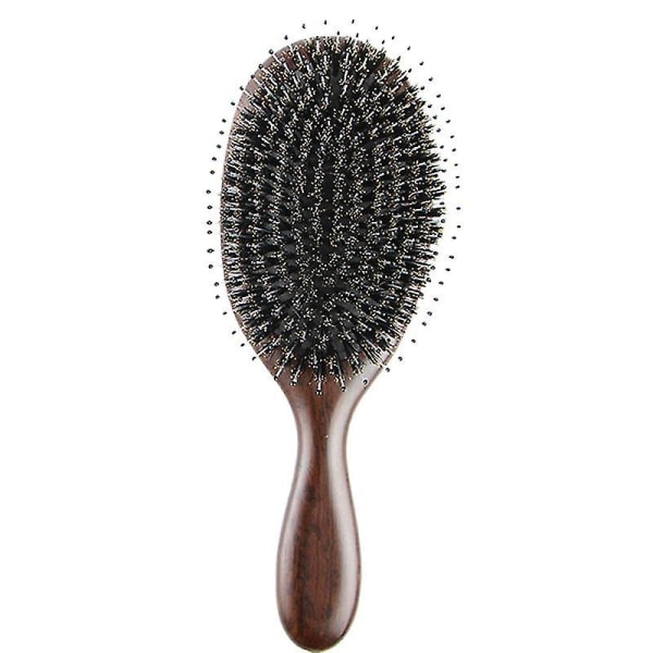 Natural Sandalwood Fine Comb Anti-static Care Brush Head Wild Boar Bristles Hair Brush Green Sandal