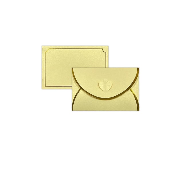 50 stk gavekort konvolutter med kærlighedsspænde konvolutter med guldkant, konvolut til notekort, ons