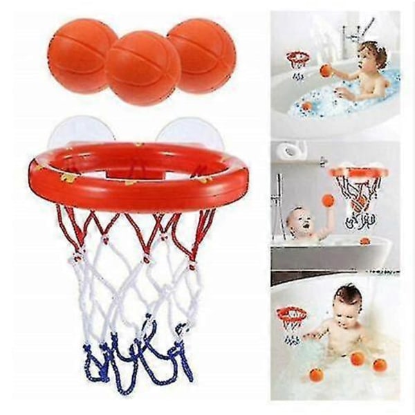 Baby Badleksaker Barn Mini Basketkorg Och 3 Basketbollar Vattenlek Set