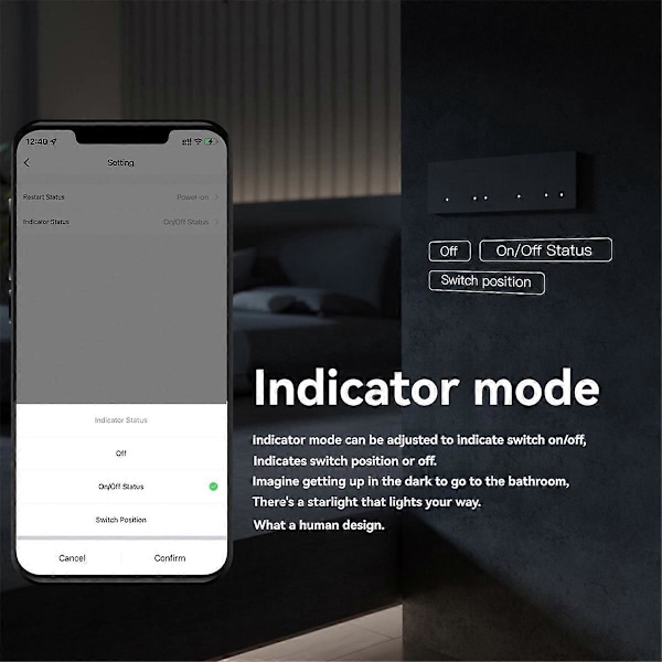 Tuya WiFi Smart Lysbryter Dimmerbryter Smart Life APP Fjernkontroll Fungerer med Alexa Hvit