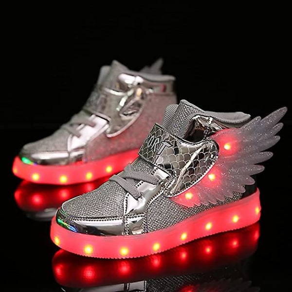 Kids Light Up Trainers Light Up Shoes Usb Charging Blinkende sneakers Wings High-top Led Sneakers