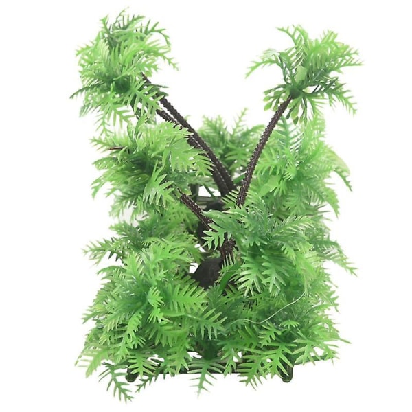 3x 3,9 tommer højde kunstig kokospalmeplante til akvariefisketank Grøn
