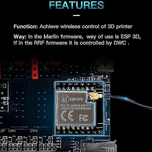 Bigtreetech Esp-07s Wifi Modul 3D-printerdeler med Skr2-kort