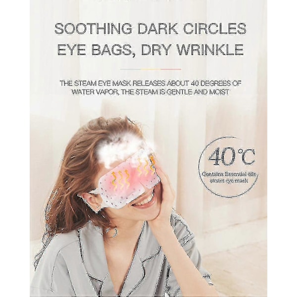 10-pack Ångögonmasker för torra ögon, Spa Varm Ögonmask, Lindring av Trötta Ögon Varm Sovögonmask