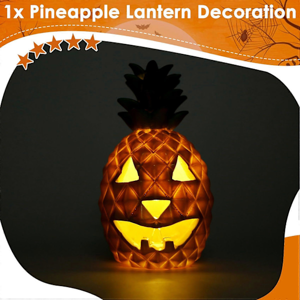 Ananaslykta - Gult Ljus Halloween Ananaslykta Dekoration Resin Ananaslykta Med