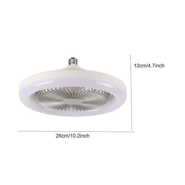 30W Taklampe med Integrert Lys E27 Fjernkontroll Takbelysning Soverom Stue Bryter Contr-B