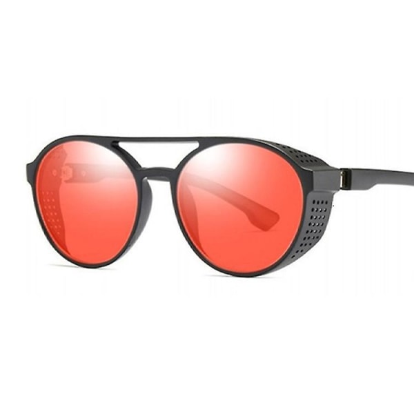 Retro runde Steampunk Solbriller Mand Side Shield Goggles Plaststel Gothic Spejl Linse Solbriller Mandlige