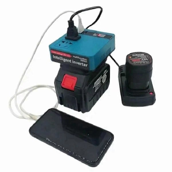For Makita Litium Batteri Inverter, Elektrisk Verktøy Batteri Inverter AC220V/ DC5V/20V Utendørs Operasjon