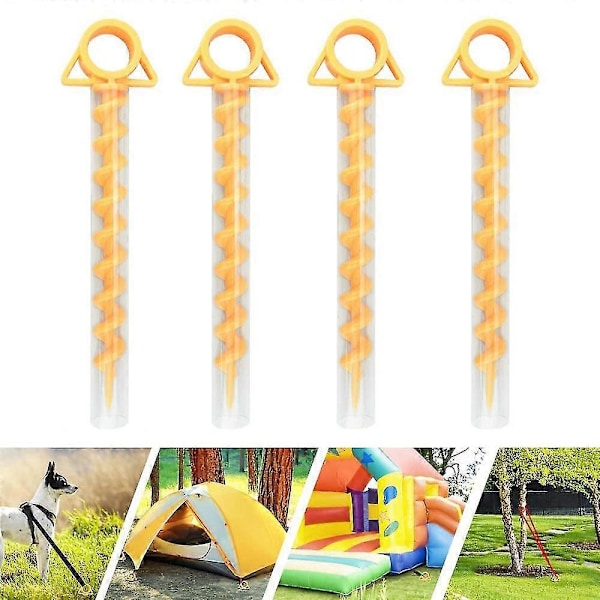 Jordankare i plast med spiral - Perfekt för camping, säkring av djur, tält, markiser, mm