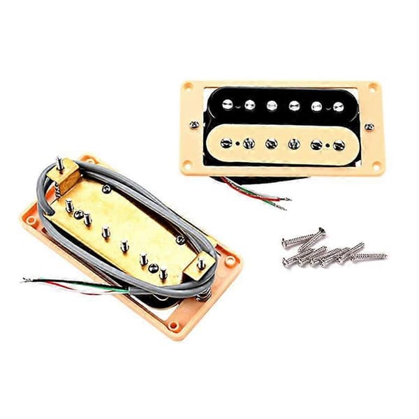 Gitarr Humbuckers Pickups Tvåfärgade Dubbla Spolar Humbucker Bro Pickups för Elektrisk Gitarr