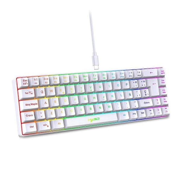 Trådløst Spilltastatur Kompakt Design 68 Taster Spansk Tastatur Et Must-Have Gadget for Kontoransatte