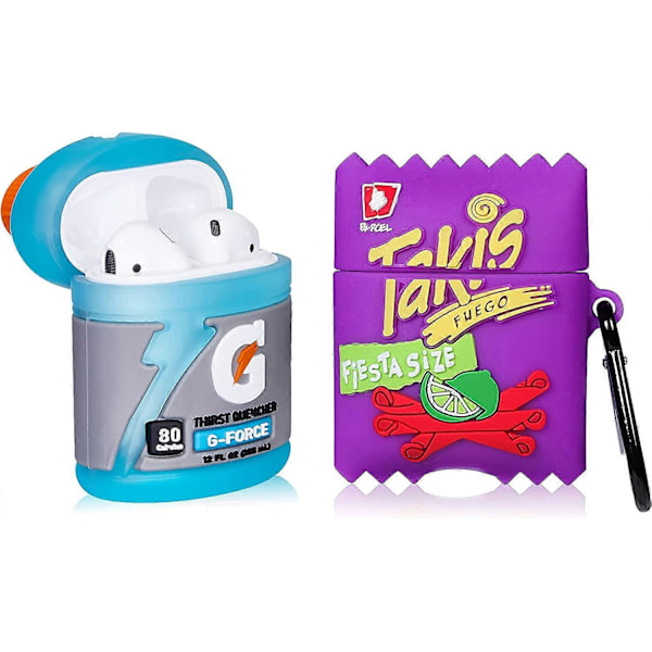 KATEA Airpod 1/2 Fodral Söt Cartoon 3D Unik Mjuk Silikonöverdrag Rolig Mode Kul Cool Karaktär Snygg Design Fodral Kvinnor Flickor Pojkar Tonåringar för A
