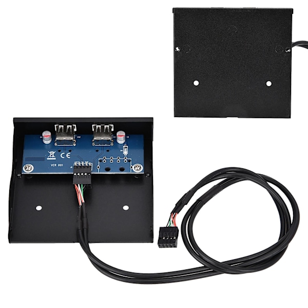 USB2.0 2 Port Floppy Drev Frontpanel - 3,5 Tommer