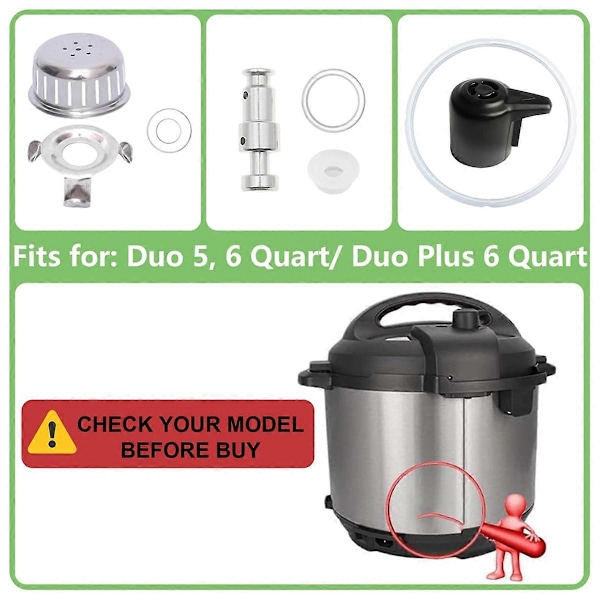 Tillbehör för Duo 5, 6 Qt och Duo Plus 6 Qt, Instant Pot Reservdelar Inkluderar Tätningsring, S