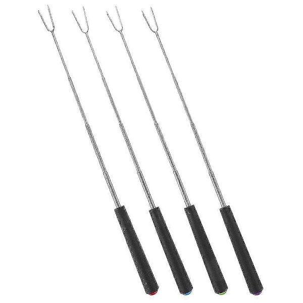 4 stk. Grillgafler Rustfrit Stål Gafler Køkkenredskaber Plastikhåndtag Grillgafler