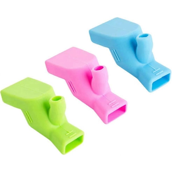 Silikon Kran Vannkran Forlenger Tut Håndvask Vannkran Vask Forlenger For Barn Baby Småbarn (3 stk, Rosa+blå+grønn) Banmo