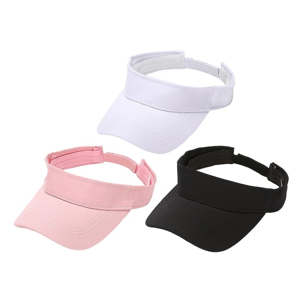 Justerbar pannband med skärm Golf Tennis Svart Vit Rosa (3-pack)