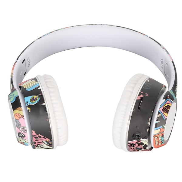 Graffiti Bluetooth -kuulokkeet HiFi Stereo Sisäänrakennettu mikrofoni Tukee muistikorttia Linjatulo Langattomat kuulokkeet RGB-valolla PC:lle