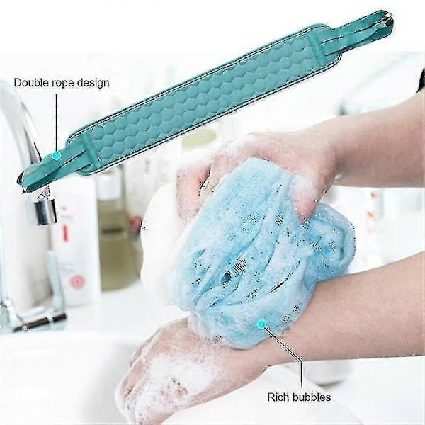 Splish Splash Scrubber Badekroppsbørste Dusj Dyp Peeling Flekkfjerning Hansker (farge: cyan)