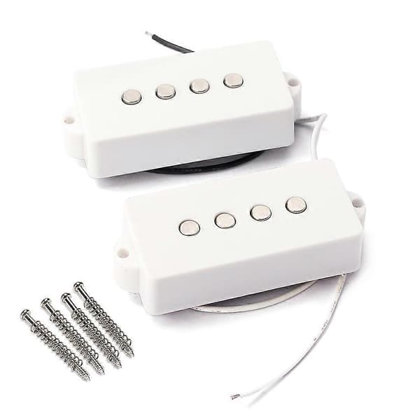 1 par 4-strängs ljudlösa pickup vita för Precision P-Bass gitarr ersättningsdelar