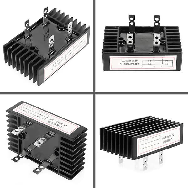 Højeffekt Sort 100A 1600V 2-Faset Diode Bro Ensretter