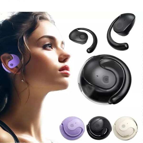 Oversettelseshodetelefoner Open Air Traductor Bluetooth-ørepropper Flere språk Øyeblikkelig oversettelse Smarte hodetelefoner Black