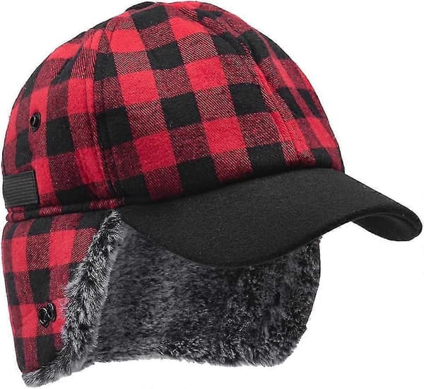 Vinter Trapper Hat med Skygge til Mænd og Kvinder - Varm Hue med Øreklapper, Vinter Baseball Cap i Kunstpels