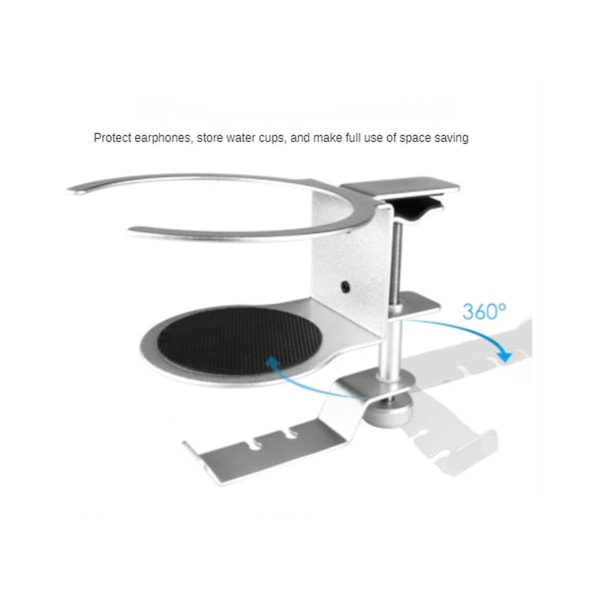 2-i-1 Bekväm Headset-Stativ 360° Rotationsbar Hörlurskopphållare Väggkrok Montering Hörlursstativ D