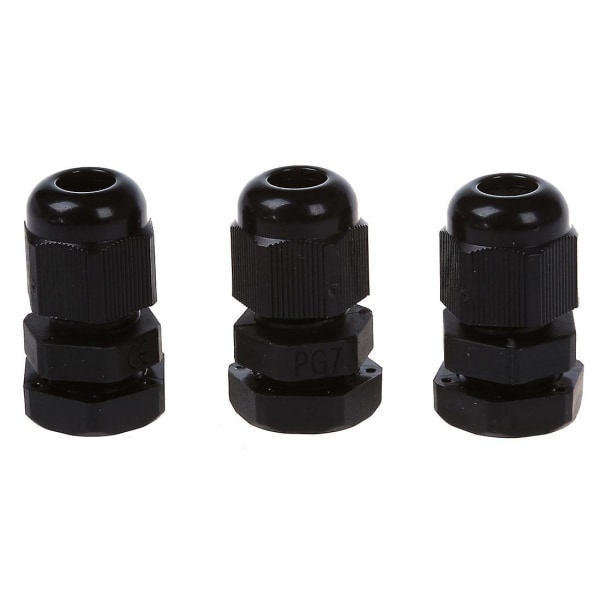 30 stk Pg7 Vanntett kobling Gland Black For 4-7mm Diameter Kabel