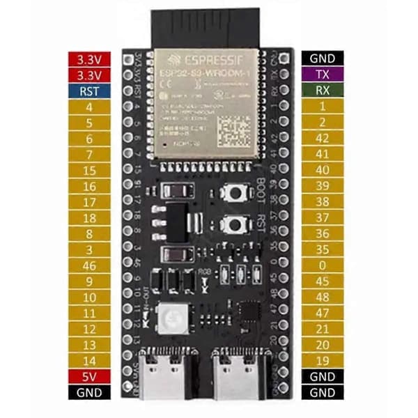 DeepsSeek Röstchatt Robot ESP32-S3 Kopplingsdäck-Kit N16R8 WROOM-1-N16R8 DevKitC-1 Utvecklingskort, DIY Kit