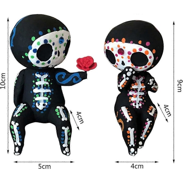 WJTG Sukkerkranie Par Statue Sukkerkranie Resin Sød Kranie Statue - Halloween Kranie Resin StatueJ