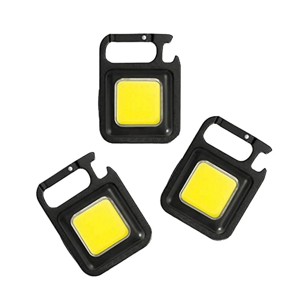 Led Cob Light Rechargeable Pocket Keychain Flashlights, Three Modles Brightness, Bottle Opener