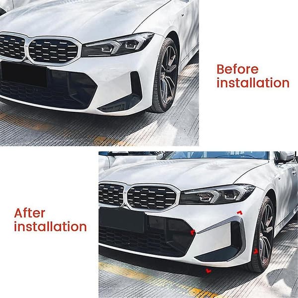Bil Frontfanger Splitter Spoiler Trim Tåkelys Canard For 3-serie G20 G21 2023+ Gloss Sort